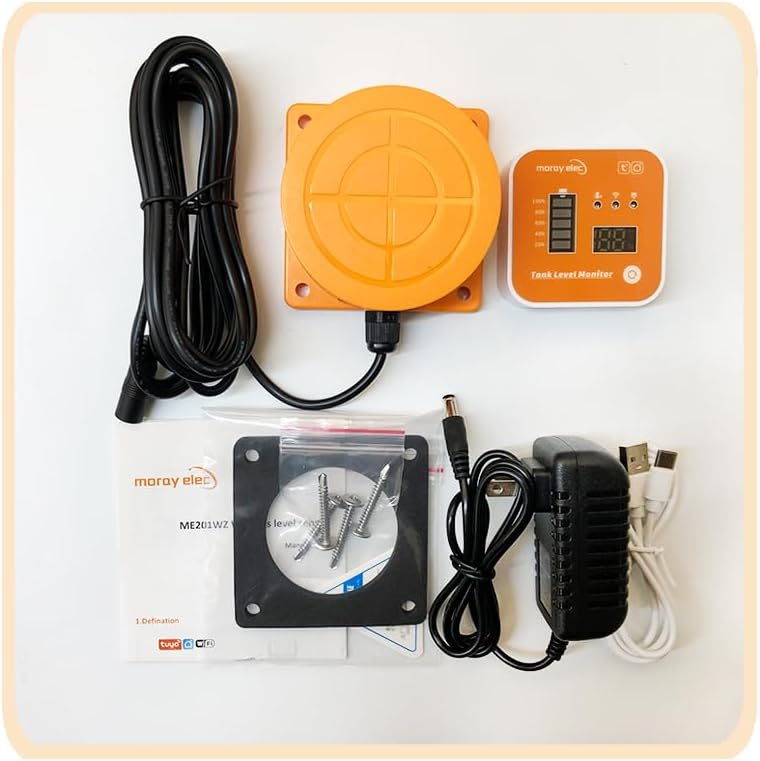 Moray Smart WiFi Water Level Sensor, LCD Water Tank Cistern Level Monitor, Ultrasonic Liquid Level Sensor, Water Detectors Alarms, Tuya Smart Devices, IP66 Waterproof Water Tank Level Monitor (ME201R) - Image 5