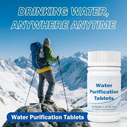 500mg Water Purification Tablets (100 Count) - Emergency Water Treatment for Camping, Survival & Travel - Iodine-Free NaDCC Formula, No Chemical Aftertaste - Image 2