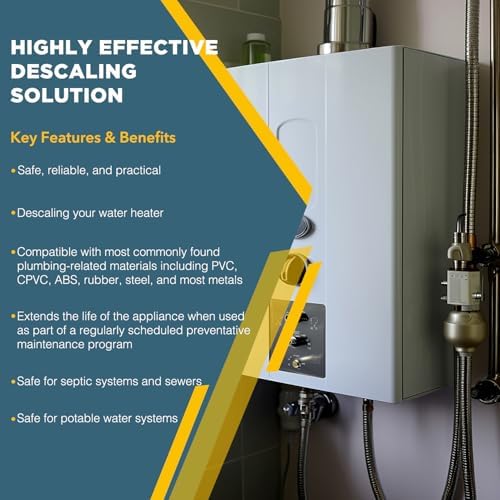 Tankless Water Heater Descaler - Quart (32 oz) Premium Descaler for Tankless Water Heater Systems, Restores Heating Efficiency, Easy Use - Image 5