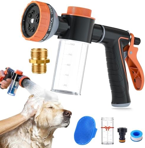 Dog Washing Hose Attachment, Dog Shower Attachment Hose Nozzle Foam Sprayer by AYBBSHOW