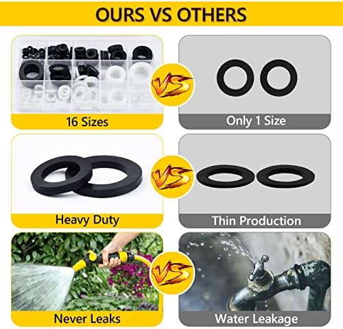 135 PCS Rubber & Silicone Hose Washers Kit, 16 Sizes with Screen Filter - Image 3