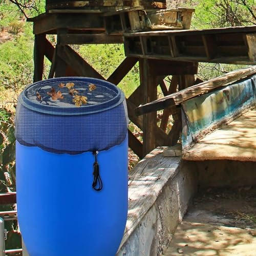 Black Rain Mesh Screen, Rainwater Barrel Debris, Filter for Rain Barrel, Rain Water Collection Bucket Netting Cover with Adjustable Drawstring for Prevents Mosquitoes Leaves Debris Rain Accessories - Image 5