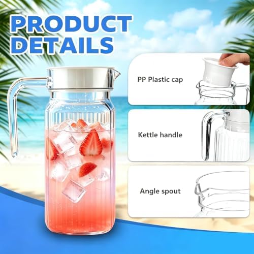 27oz Acrylic Pitcher with Lid and Spout, 800ml Small Hot/Cold Water Jug for Iced Tea Pitcher for Coffee, Juice and Iced Tea Beverage Carafe with Lid (800ml) - Image 3