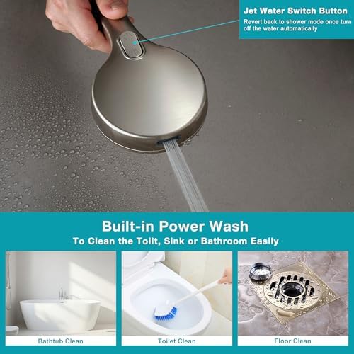 GwernKB Handheld Shower Head with ON OFF Switch & 79in Stainless Steel Hose - Image 4