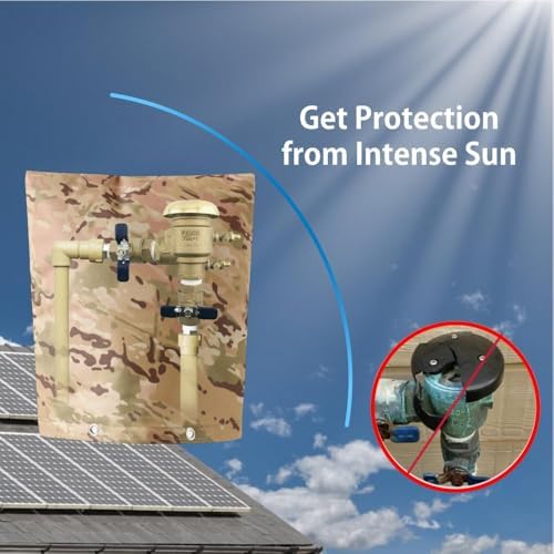 Urby 5 Layer Sprinkler Covers for Outside, Back Flow Covers for Winter Freeze and Intense Sun Protection, Outdoor Pipe Insulation Cover. [Sand Camo Color] 24x30in - Image 4