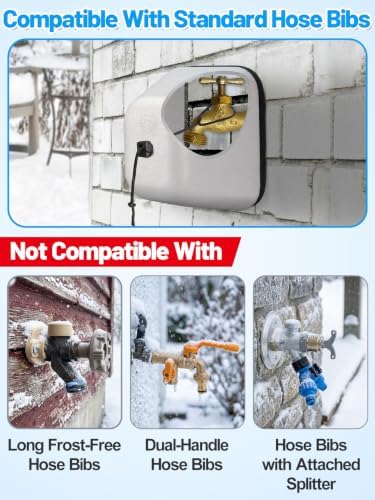 Outdoor Faucet Covers for Winter, Easy to Install Insulated Foam Protector - Image 3