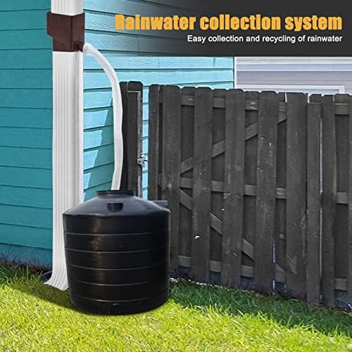 Cyrank Rainwater Collection System, Gutter Downspout Diverter Rain Diverter Kit Rainwater Downspout Collection for Outdoor Garden Lawn (Dark Brown) - Image 3
