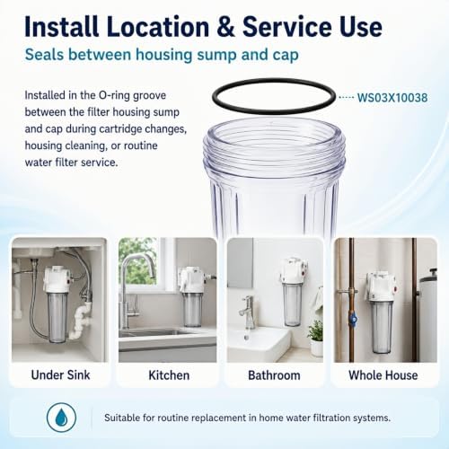 8 Pack WS03X10038 Water Filter Housing O-Ring Gasket for GE GXWH20F - Image 5