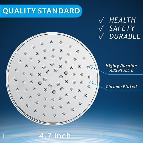 High Pressure Shower Head - 4.7“ Powerful Bathroom Pressure Boosting Rain Showerhead - Perfect Universal Replacement for Rainfall Shower Heads (Chrome) - Image 6