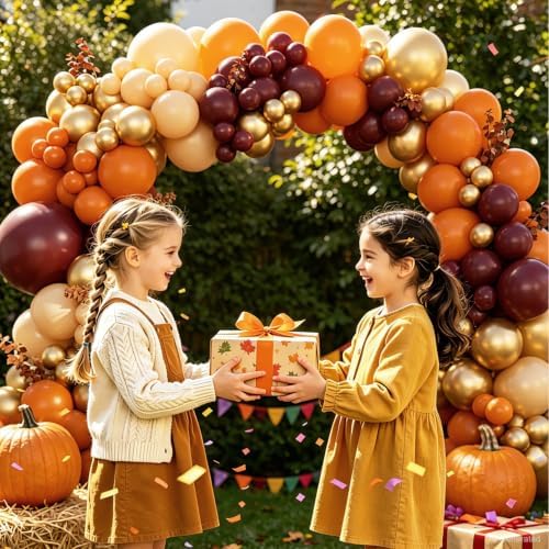 Burgundy Fall Balloon Arch Kit for Autumn Thanksgiving Party Decorations - Image 3