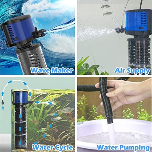 TARARIUM Aquarium Filter Powerful 700GPH for 100-400 Gallon Large Fish Tank Small Pond Fountain, Wave-Maker Submersible Water Pump Turtle Tank Filter for Saltwater & Freshwater System - Image 3