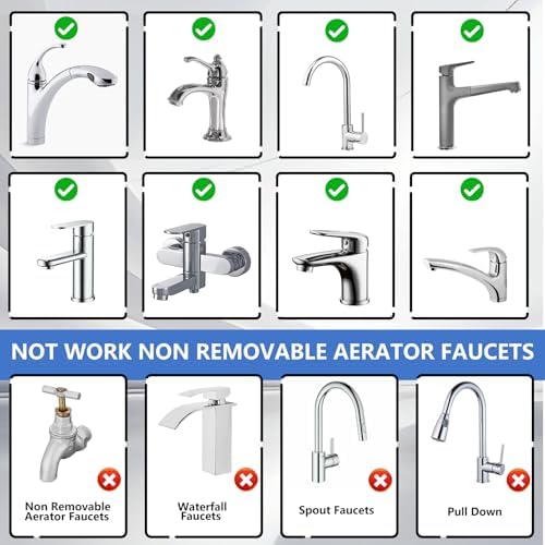 18 Pieces Faucet Adapter Kit, Kitchen Sink Aerator Adapters with 4Pcs Removal Wrench Tools, Male Female Connectors for Faucet with Removable Aerators to Water Filter, Garden Hose, RV - Image 3