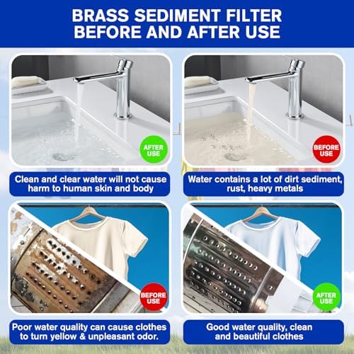 Pacify 40 Micron Brass Sediment Filter, Reusable Washer Water Filter - Image 3