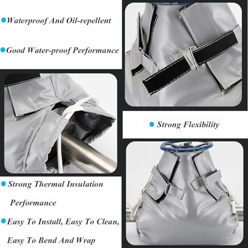 Outdoor Valve Insulation Cover, backflow Preventer Insulation Cover, Irrigation backflow Valve Waterproof Insulated Spigot Cover Freeze Protection 4/8 1 1-1/4 1-1/2 2 2.5 3 4 inch(DN50/2in) - Image 6