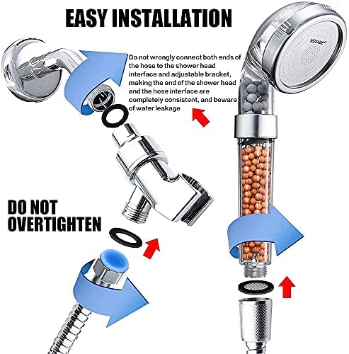 Nosame® Shower Head with Hose, Filter Filtration High Pressure Water Saving 3 Mode Function Spray Handheld Showerheads for Dry Skin & Hair - Image 6