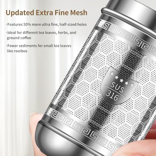 2 Pack 316 Stainless Steel Loose Leaf Tea Infuser – Tea Connoisseur's Choice for White, Green, Oolong, Black, and Herbal Teas (2 Pack - Medium) - Image 5