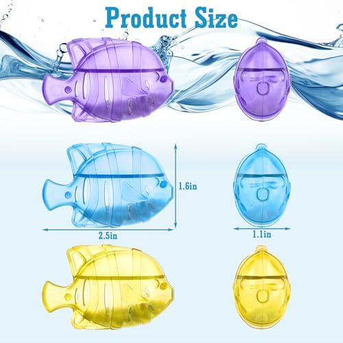 24 PCS Humidifier Cleaning Fish – Universal Tank Cleaner for Humidifiers & Fish Tanks, Purple/Blue/Yellow, Purifies Water, Reduces Hard Water Build-Up & Scale - Image 2