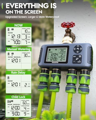Insoma 4-Zone Water Timer for Garden Hose, Brass Inlet & Outlet - Image 6