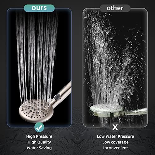 Cobbe 9 Spray Modes Handheld Shower Head, Water-Saving, Brushed Nickel - Image 5