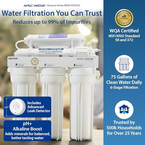 APEC Water ROES-PH75LD, 6-Stage Under Sink RO System, Alkaline, 75 GPD - Image 2