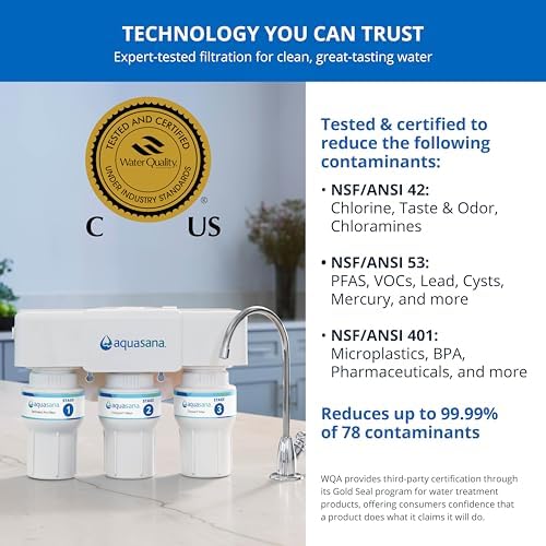 Aquasana Under Sink Water Filter | Claryum 3-Stage Filtration | AQ-6300-ORB - Image 4