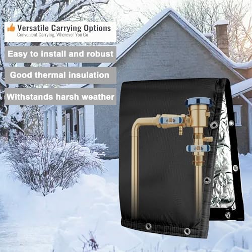 Backflow Preventer Insulated Cover (5F) 6-Layer Fabric Pipe Insulation Cover for Water Well Pump and Sprinkler Valve Winter Freeze Protection UV Coated (30" W X 24" H) - Image 6
