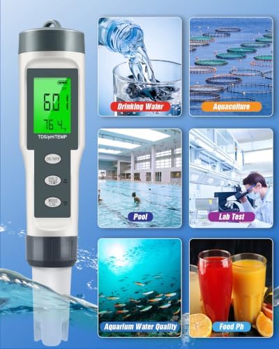pH Meter, Digital 3-in-1 TDS, pH & Temperature Water Tester pH Pen, 0.01 High Accuracy Reader TDS Meter & PH Tester, pH Meter for Drinking Water, Aquarium,Pool, Hydroponics, Plants, Wine, Lab (Gray) - Image 6