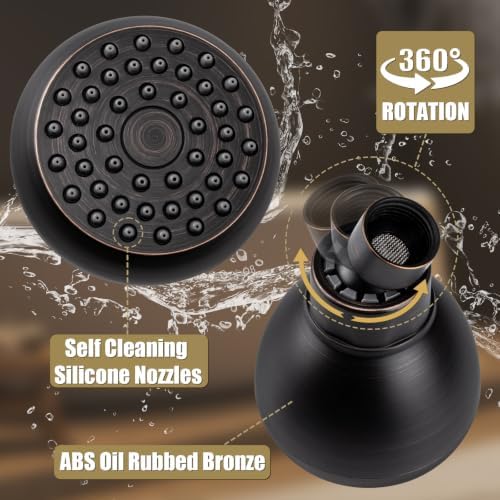 AISOSO Fixed Shower Head High Pressure 2PCS 3" Showerhead Oil Rubbed Bronze - Image 3