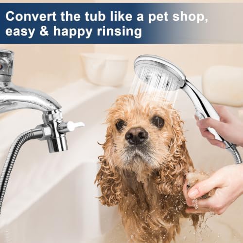 KLLEYNA Shower Head Hose Sink Tub Faucet Attachment,ON/OFF Sprayer Dog Wash - Image 4