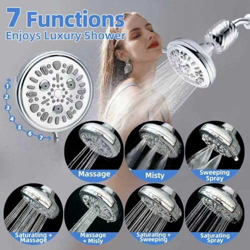 Filtered Shower Head with 26-Stage Filter,7 Spray Settings - Image 2