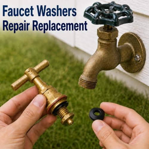 114 pcs Flat and Beveled Faucet Washers and Brass Bibb Screws Assortment - Image 4