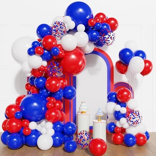 Red White and Blue Balloon Arch Kit,129Pcs Red and Blue Balloons by Myafqsj