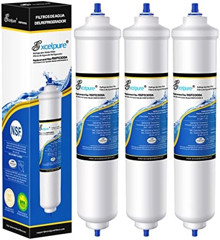 EXCELPURE RWF0300A Inline Water Filter Replacement for GE GXRTDR, 4378411RB, Samsung HAFEX/EXP, DA29-10105J, Whirlpool WHKF-IMTO, IC-100A, For Refrigerator, IceMaker, RVs, Marines, 3PACK by EXCELPURE