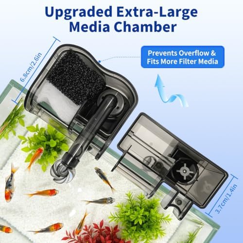 Small Aquarium Filter Up to 5 gallon Hang On Back Slim Fish Tank Filter - Image 4
