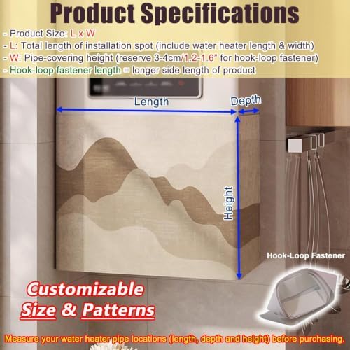 Kitchen Gas Water Heater Decoration Cover, Custom Fabric Boiler Concealer - Image 6