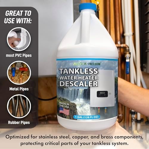 Nature's Freedom Tankless Water Heater Flush Descaler, Gallon (128 oz) – Professional Non-Toxic Descaling Solution, Biodegradable, Made in the USA - Image 5