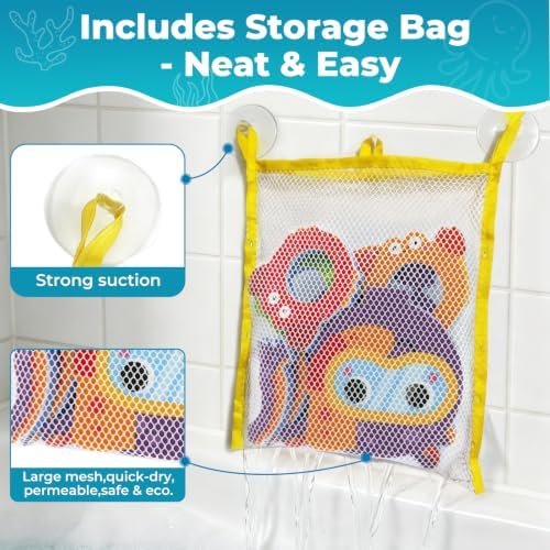 Bath Toys for Toddlers 1-3, Octopus Foam Ring Toss Toy - Image 6