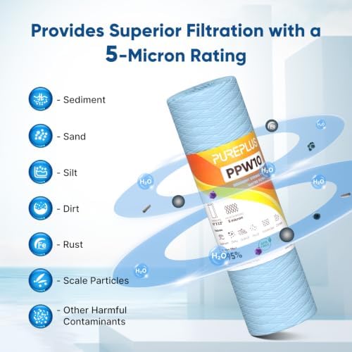 PUREPLUS PRO 5 Micron 10"x2.5" Whole House String Wound Sediment Filter - Image 4