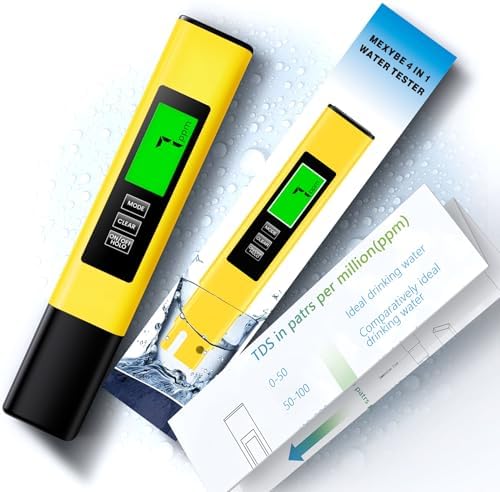2025 All-New 4 in 1 Tds Meter Digital Water Tester - Accurate and Reliable TDS EC & Temp(°C,°F) Meter - 0-9999ppm - Professional Testing for Drinking Water, RO/DI System, Aquariums etc by MEXYBE