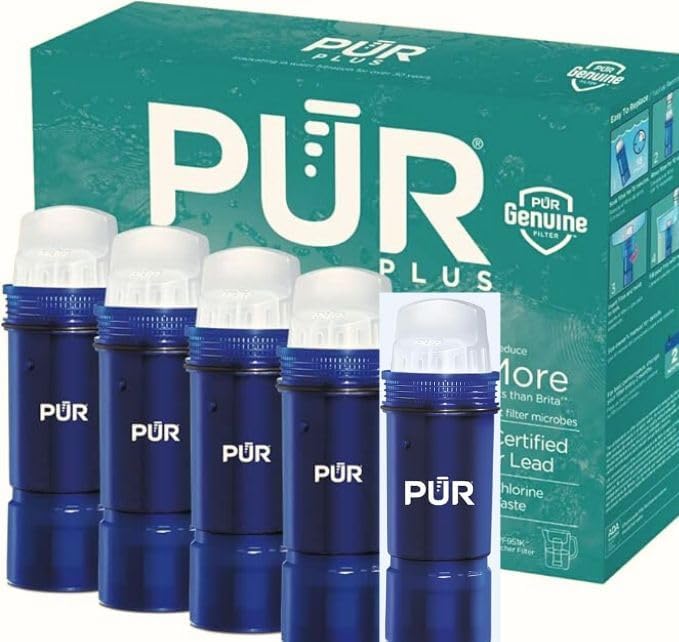 PUR Genuine Plus Water Filter Replacement Bottles, 5 Pack, Blue by Unknown
