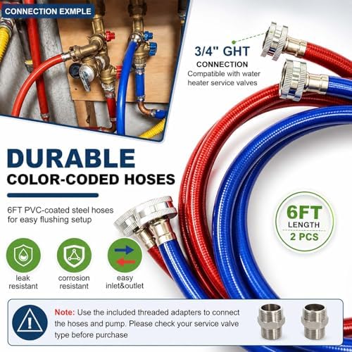 Tankless Water Heater Flushing Kit with 1/6 HP Pump and 3-Gallon Bucket - Image 5