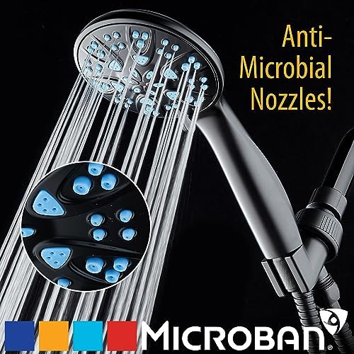 AquaDance Antimicrobial/Anti-Clog High-Pressure 6-Setting Hand with with Microban Nozzle Protection from Growth of Mold, Mildew & Bacteria for Stronger Shower! Aqua Blue Jets – 1.8 GPM - Image 3