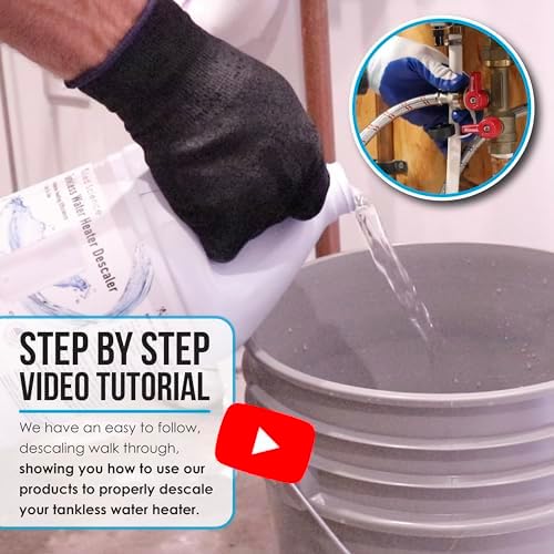 Allied Science Tankless Water Heater Flushing Kit with Square 5-Gallon Bucket, Steel Hoses, 1/6 HP Pump, and Gallon Eco-Friendly Descaler - Image 7