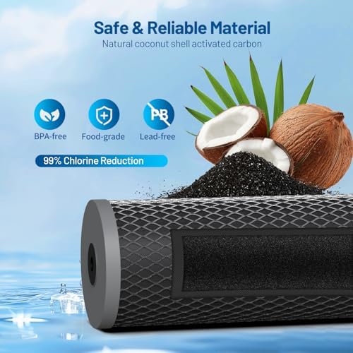 5 Micron 10" x 4.5" Whole House Carbon Block Water Filter Cartridge, 1 Pack - Image 3