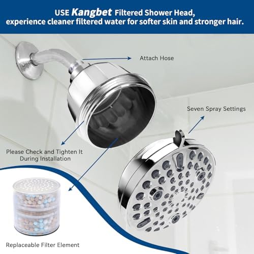 Filtered Shower Head - Shower Head with Filter for Hard Water Softener – Removes Chlorine & Heavy Metals,Protect Colored Hair and Soothe Dry Skin (Chrome) - Image 4