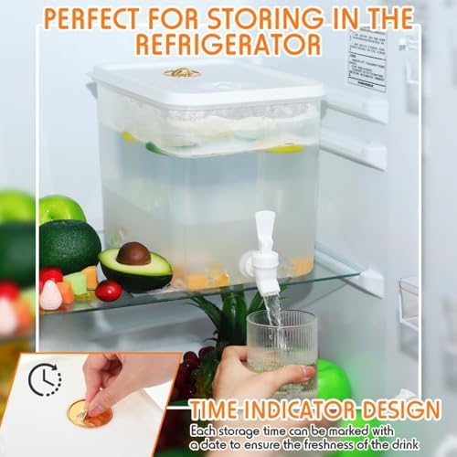 Domensi 10 Pack Drink Dispenser for Fridge with Spigot, 2 Gallon - Image 6