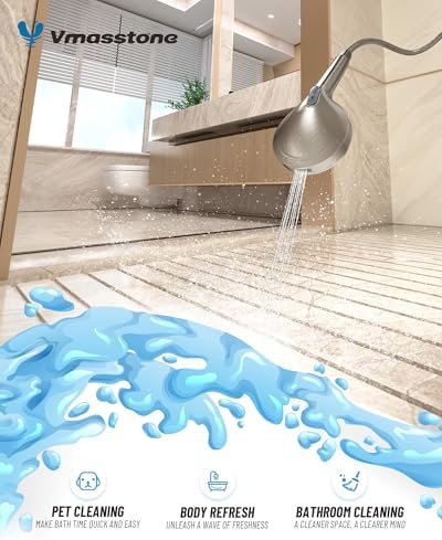 Filtered Handheld Shower Head for Hard Water, High Pressure Showerhead with 7 Spray Modes, Power Jet & Pause, Detachable & Adjustable for Healthier Skin & Hair - Brushed Nickel (VMASSTONE HM-003) - Image 5