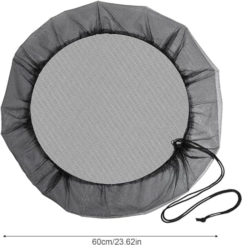 Black Rain Mesh Screen, Rainwater Barrel Debris, Filter for Rain Barrel, Rain Water Collection Bucket Netting Cover with Adjustable Drawstring for Prevents Mosquitoes Leaves Debris Rain Accessories - Image 2