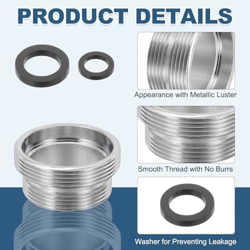 uxcell Faucet Aerator Adapter,M26 Male to M22 Male Brass Faucet Adapter - Image 3