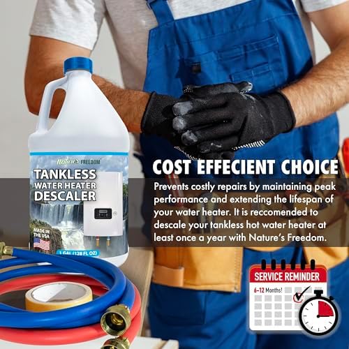 Nature's Freedom Tankless Water Heater Flush Descaler, Gallon (128 oz) – Professional Non-Toxic Descaling Solution, Biodegradable, Made in the USA - Image 6